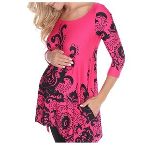 Maternity NWT White Mark Blouse Style PS 1301-57